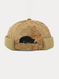 Stilvolle Strick Destroyed Beanie-Mütze