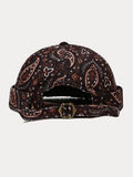 Vintage Paisley-Print Krempenlose Mütze