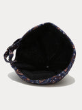 Vintage Paisley-Print Krempenlose Mütze