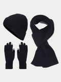 Farblich Abgestimmtes Handschuhe Mütze Schal 3-in-1-Set
