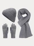 Farblich Abgestimmtes Handschuhe Mütze Schal 3-in-1-Set