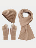 Farblich Abgestimmtes Handschuhe Mütze Schal 3-in-1-Set
