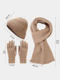 Farblich Abgestimmtes Handschuhe Mütze Schal 3-in-1-Set