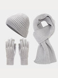 Farblich Abgestimmtes Handschuhe Mütze Schal 3-in-1-Set
