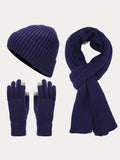 Farblich Abgestimmtes Handschuhe Mütze Schal 3-in-1-Set