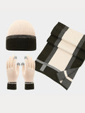 3-in-1 Winter Mütze Schal Handschuhe Set