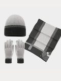 3-in-1 Winter Mütze Schal Handschuhe Set