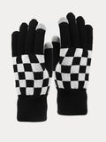 Gemütliches Kariertes Mütze Schal Handschuhe 3-in-1-Set
