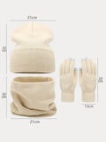 Ultraweich Strick Mütze Handschuhe Halswärmer 3-in-1-Set
