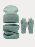 Ultraweich Strick Mütze Handschuhe Halswärmer 3-in-1-Set