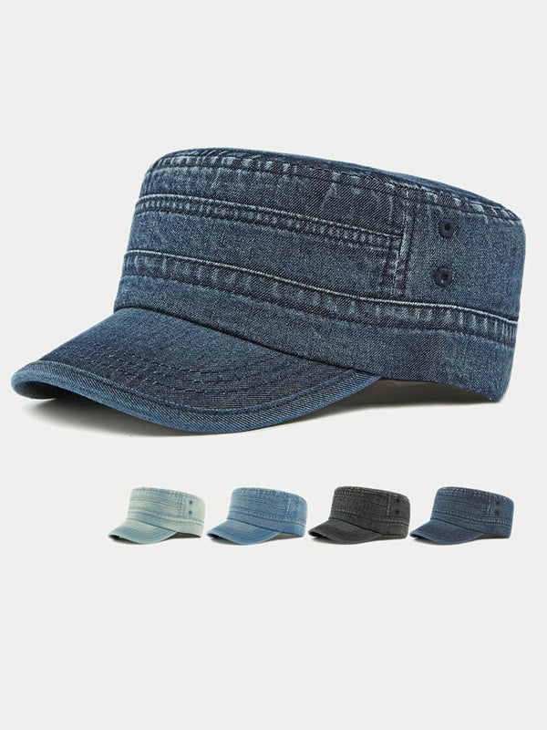 100% Baumwolle Gewaschene Denim Armeekappen