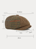 Retro Fischgrat-Patchwork Schiebermütze