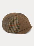 Retro Fischgrat-Patchwork Schiebermütze