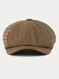 Retro Fischgrat-Patchwork Schiebermütze