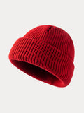 Klassische Weiche Elastische Strickmütze