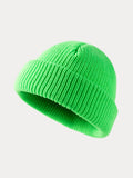 Klassische Weiche Elastische Strickmütze