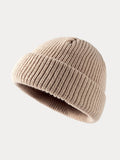 Klassische Weiche Elastische Strickmütze