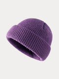 Klassische Weiche Elastische Strickmütze