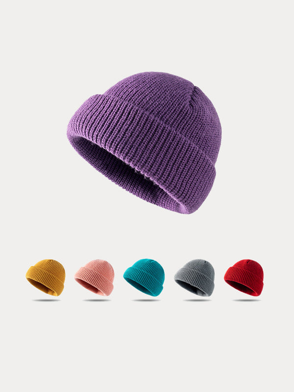 Klassische Weiche Elastische Strickmütze