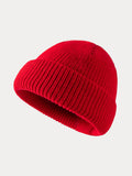 Klassische Weiche Elastische Strickmütze