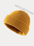 Klassische Weiche Elastische Strickmütze