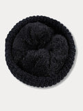Warme Dicke Fleece-Strickmütze