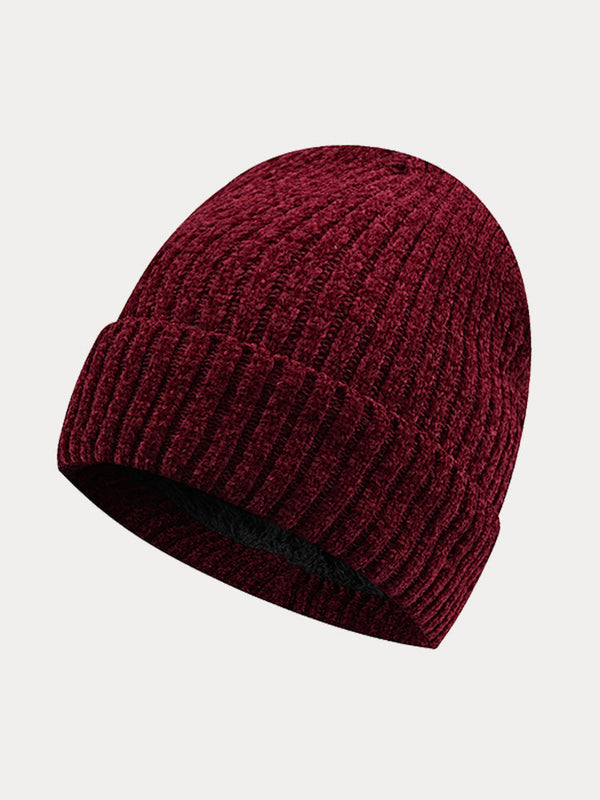 Warme Dicke Fleece-Strickmütze