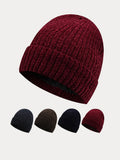 Warme Dicke Fleece-Strickmütze