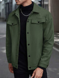 Lässige stilvolle Reversjacke mit Knopfverschluss-Grün