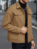 Lässige stilvolle Reversjacke mit Knopfverschluss Seitenansicht