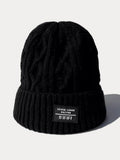 Stilvolle Warme Label-Fleece-Strickmütze