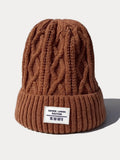 Stilvolle Warme Label-Fleece-Strickmütze