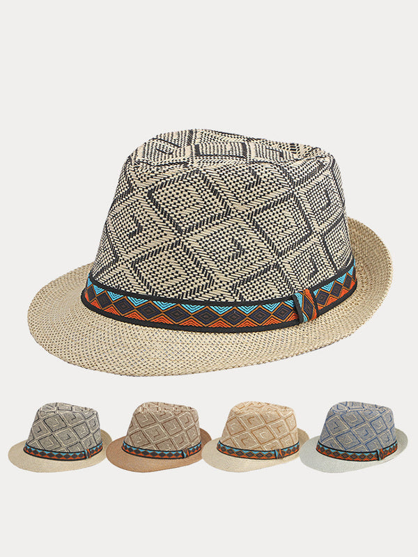 Western Cowboy Stroh-Sonnenschutz-Fedora-Hut