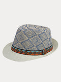 Western Cowboy Stroh-Sonnenschutz-Fedora-Hut