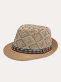 Western Cowboy Stroh-Sonnenschutz-Fedora-Hut