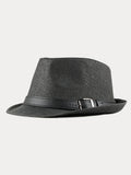 Stilvoller Fedora-Hut mit Schnallenriemen aus Kunstleder