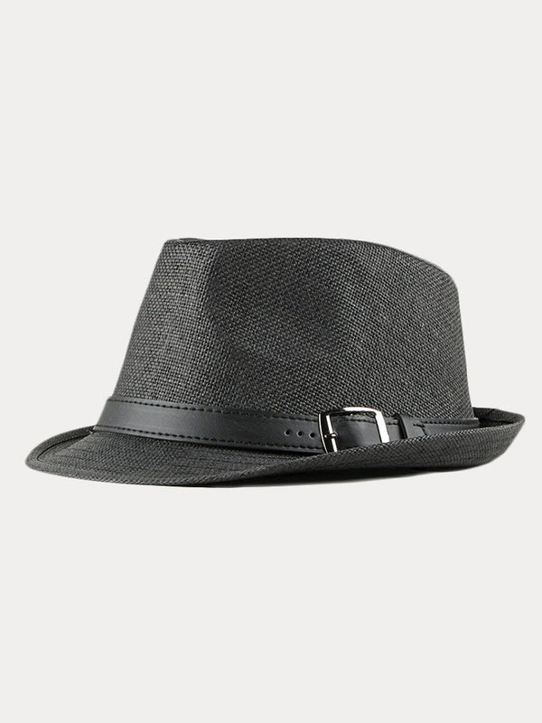 Stilvoller Fedora-Hut mit Schnallenriemen aus Kunstleder