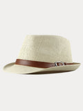 Stilvoller Fedora-Hut mit Schnallenriemen aus Kunstleder
