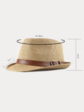 Stilvoller Fedora-Hut mit Schnallenriemen aus Kunstleder