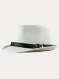 Stilvoller Fedora-Hut mit Schnallenriemen aus Kunstleder