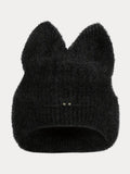 Modische Flauschige Strick-Beaniehat mit Katzenohren