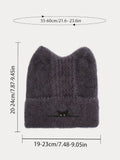 Modische Flauschige Strick-Beaniehat mit Katzenohren