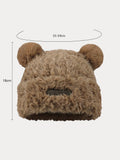 Flauschige Strick-Beaniehat mit Bärenohren