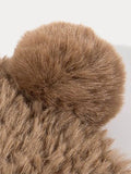 Flauschige Strick-Beaniehat mit Bärenohren
