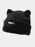 Weiche Warme Strickmütze mit Katzenihr-Form