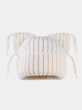 Einzigartige Strickmütze mit Katzenohren und Quasten