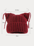 Einzigartige Strickmütze mit Katzenohren und Quasten