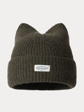 Modische Plüsch-Beaniehat mit Miau-Label