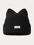 Modische Plüsch-Beaniehat mit Miau-Label