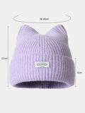 Modische Plüsch-Beaniehat mit Miau-Label